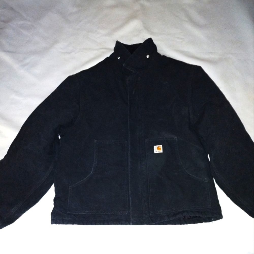 Carhartt Men's Black Chore Jacket with Corduroy Collar